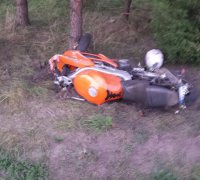 Przewrócony motocykl