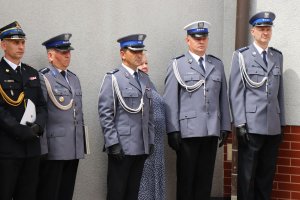 Na zdjęciu święto Policji 2021 w Lublińcu. Kadra kierownicza Komendy Policji w Lublińcu.